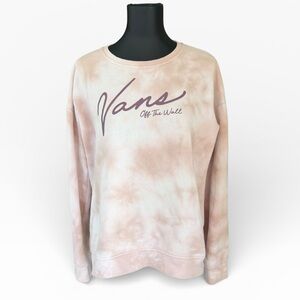 VANS Off The Wall Script Tie Dye Sweatshirt Grunge Streetwear Retro